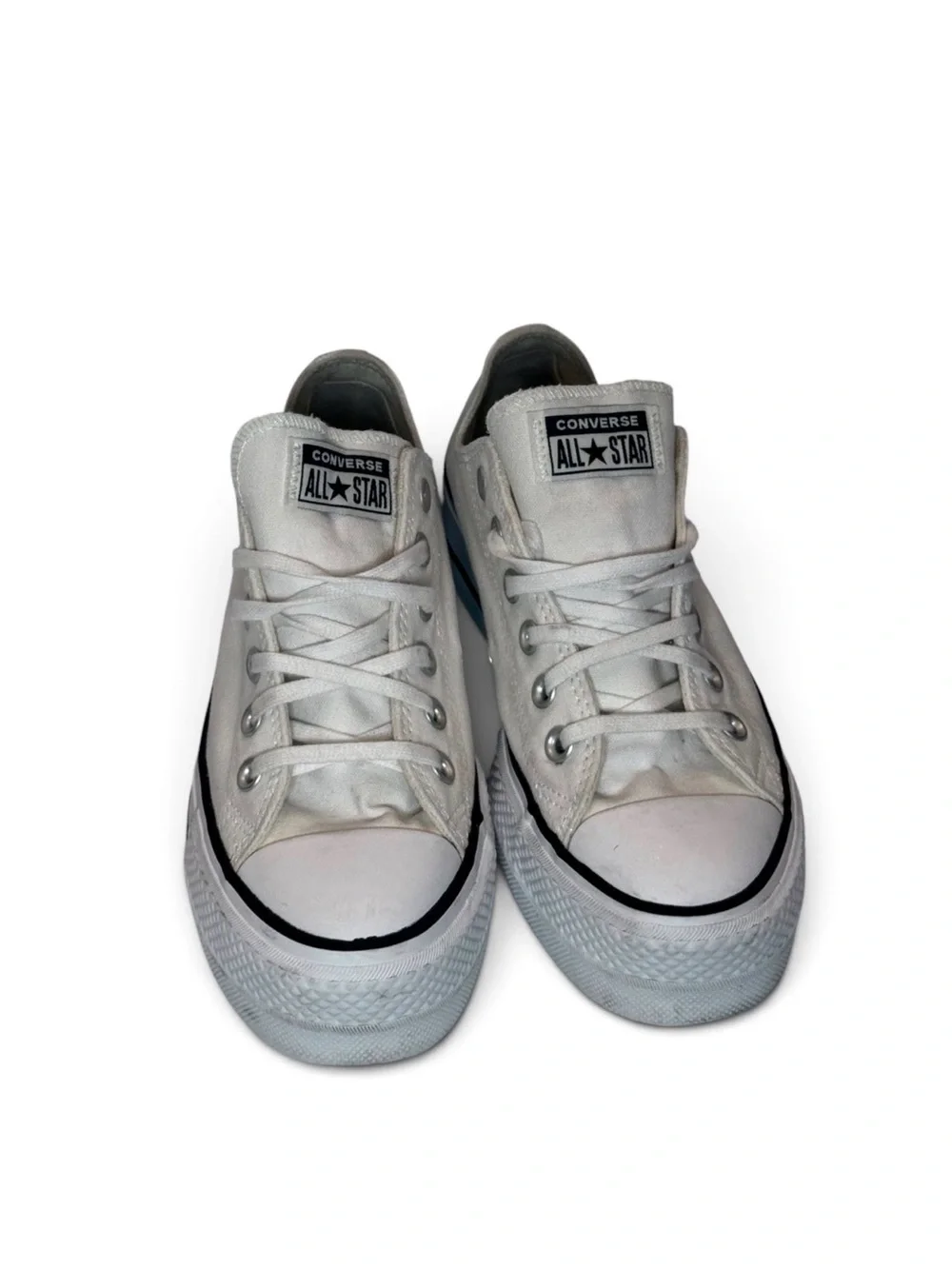 Converse Low Top Sneakers in White with Black Trim